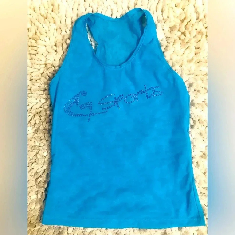 Free with purchase Sheer G-Sports Bling Teal/Fuchsia Tank Tops Small